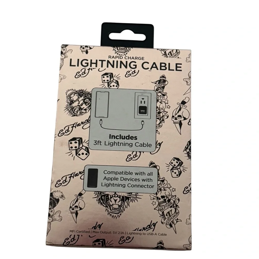 Ed Hardy Metallic Charging Cable - 3ft